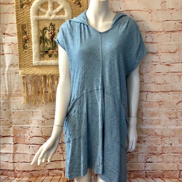 Anthropologie Dresses & Skirts - Saturday Sunday S Blue Anya Dress Lagenlook Hooded